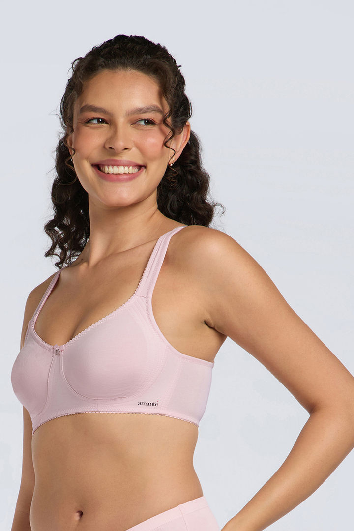 Amante Solid Non Padded Wirefree Magic Shaper Super Support Bra - Pale Lilac — image 2